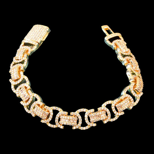 13mm Iced Out Byzantine Link Bracelet